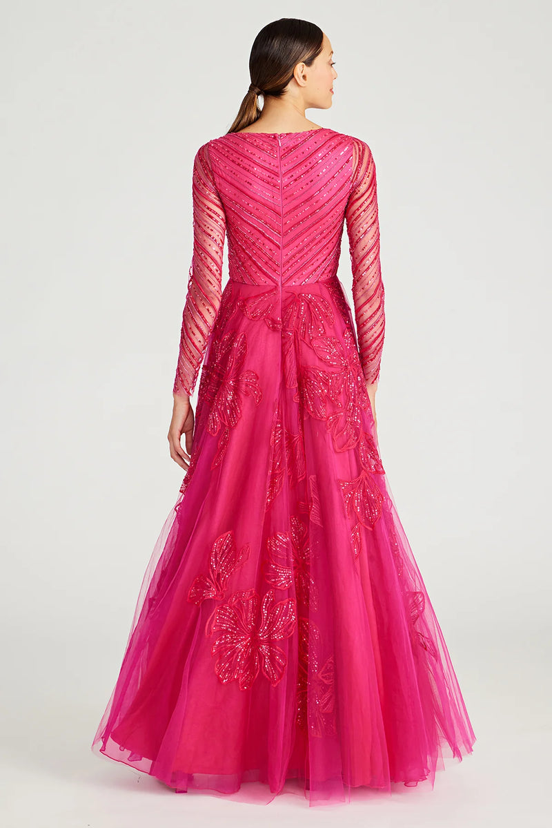 Dahlia V Neck Beaded Gown