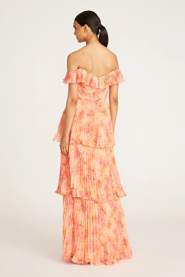 BETH PLEATED TIERED GOWN