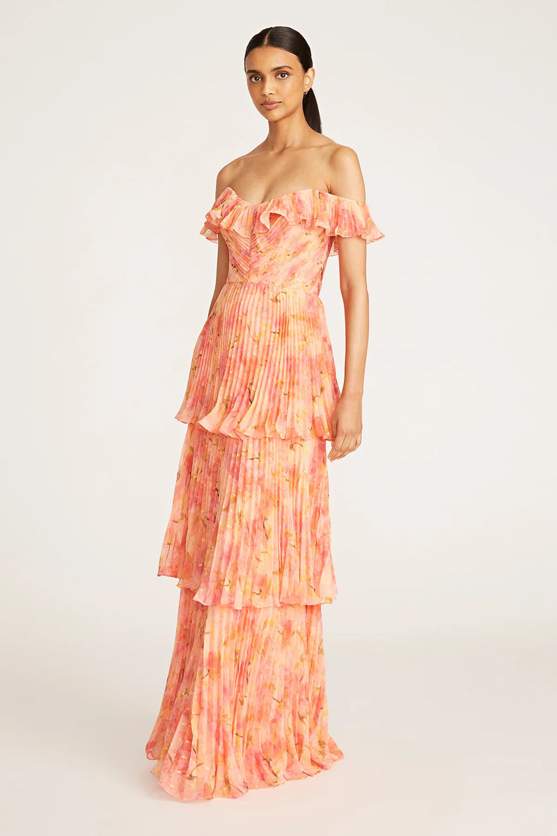 BETH PLEATED TIERED GOWN