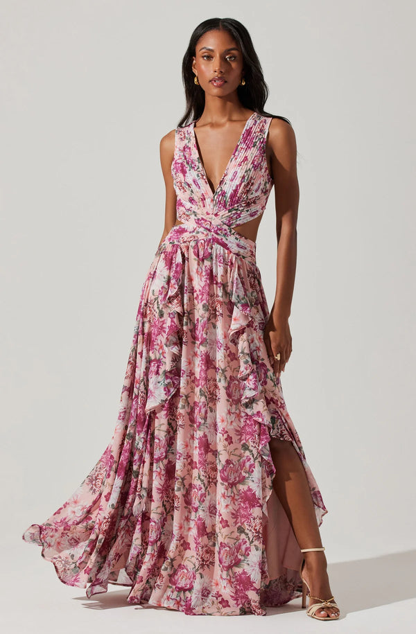 NOYA FLORAL MAXI DRESS - PINK