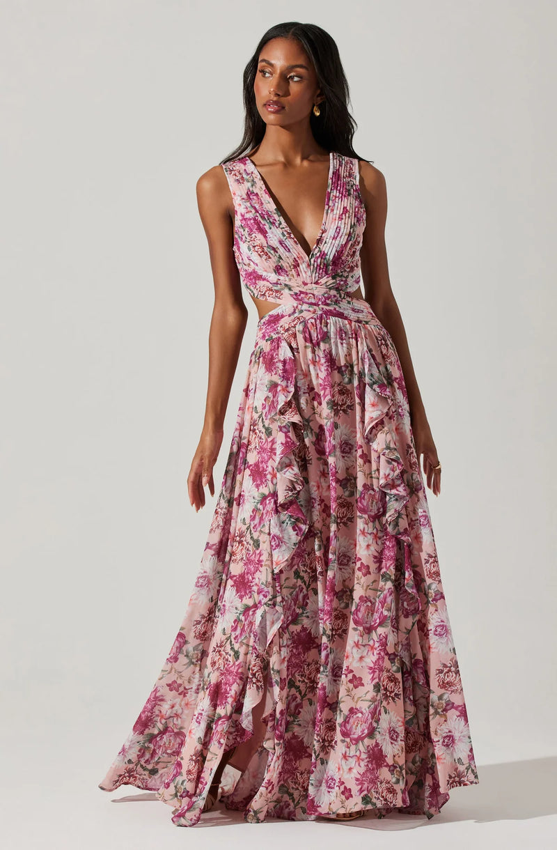 NOYA FLORAL MAXI DRESS - PINK