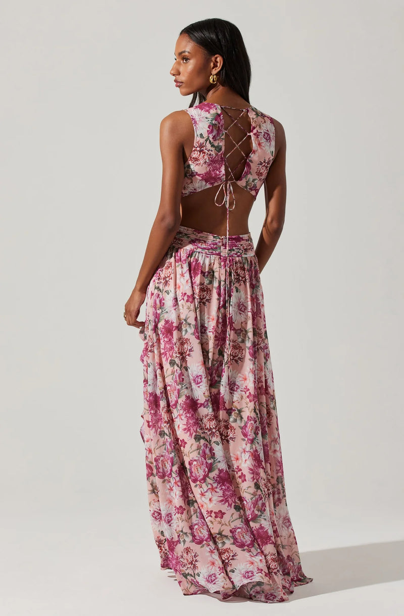 NOYA FLORAL MAXI DRESS - PINK