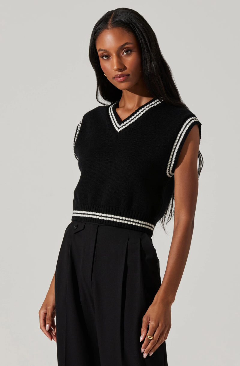 Kirby V-Neck Cropped Sweater Vest