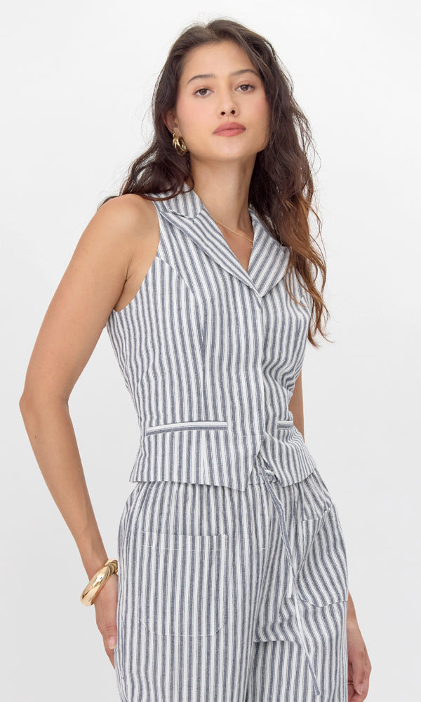 Hellen Stripe Halter Vest