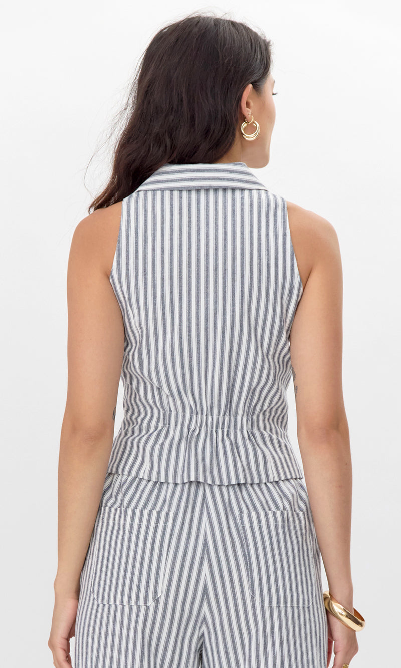 Hellen Stripe Halter Vest