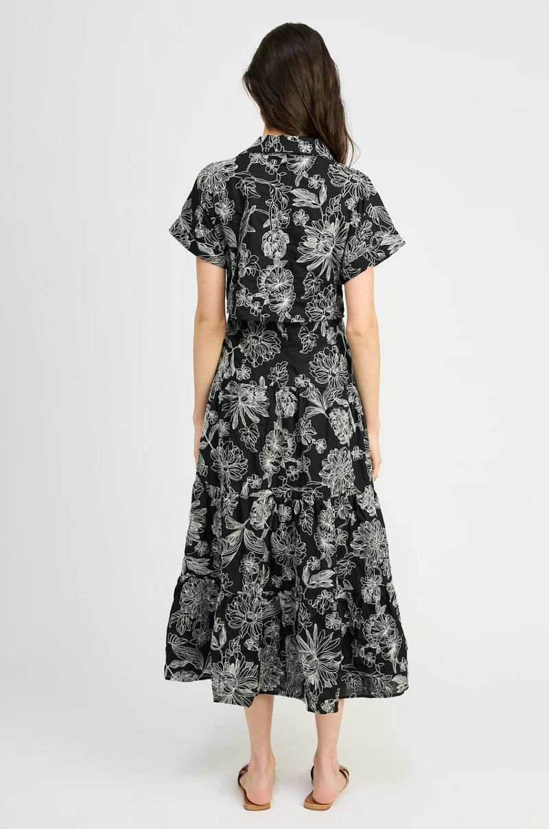 Magdalen Embroidered Maxi Shirt Dress