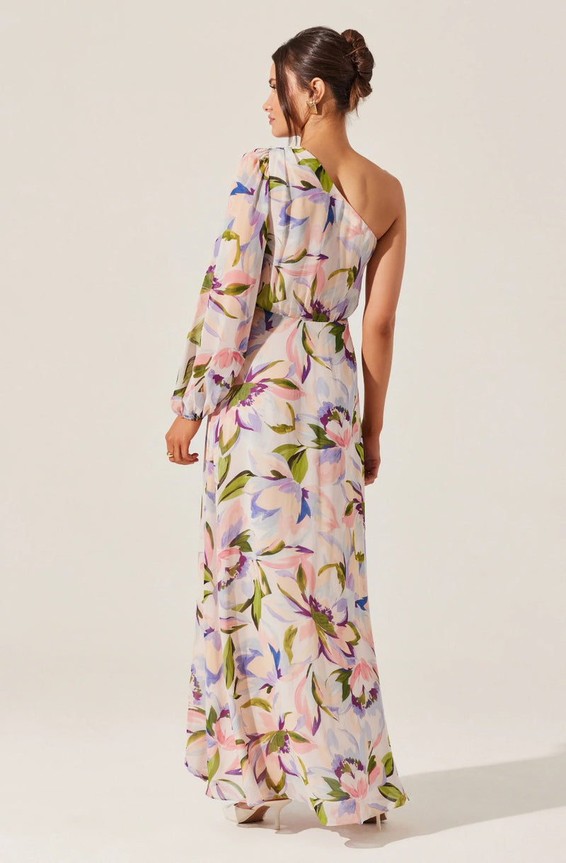 Sandersonia Floral One Shoulder Dress