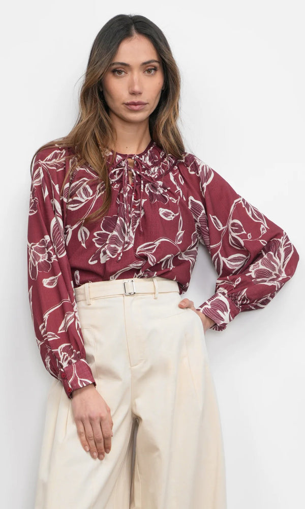 Luiza Ruched Neckline Blouse