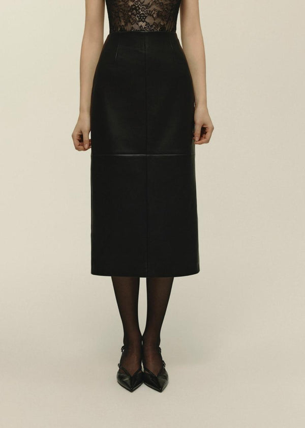 Leather Midi Skirt