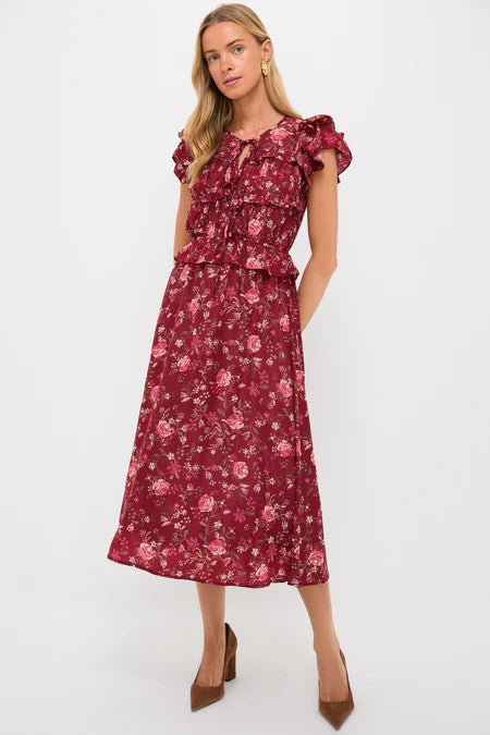 Multi Floral Midi Dress