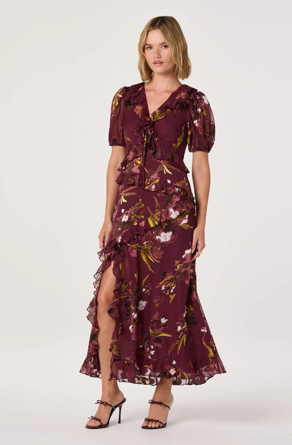 Bennet Dress Wine Floral