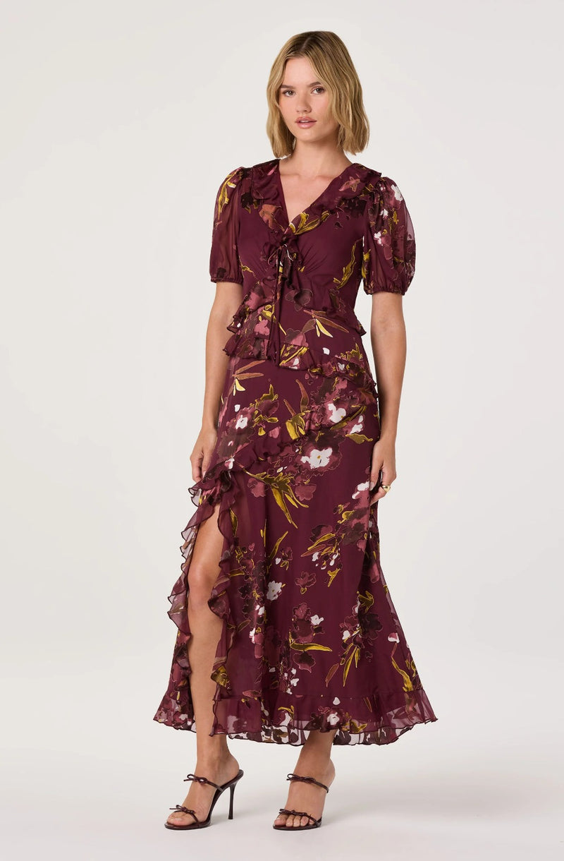 Bennet Dress Wine Floral