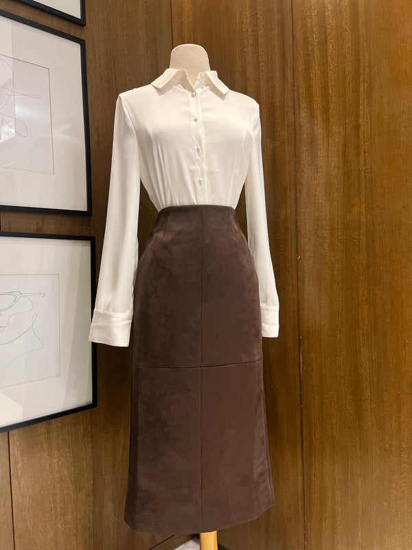 Suede Midi Skirt
