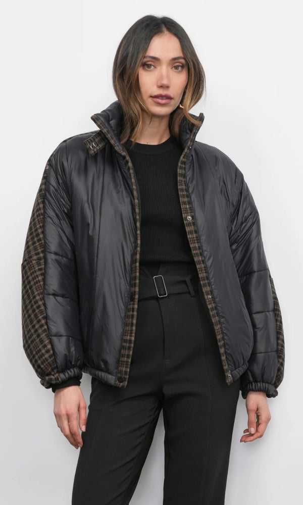 Beryl Mixed Media Quilted Puffer