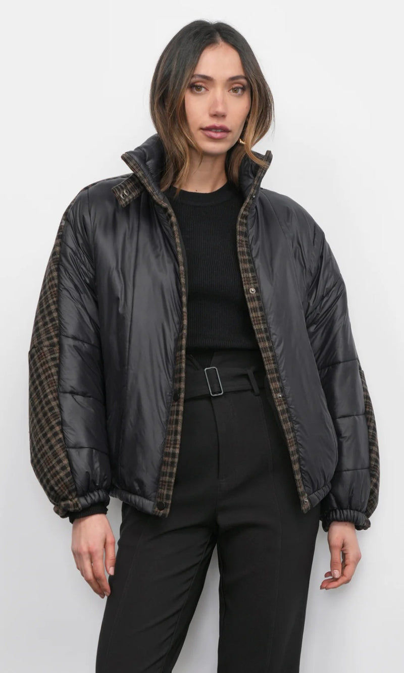 Beryl Mixed Media Quilted Puffer