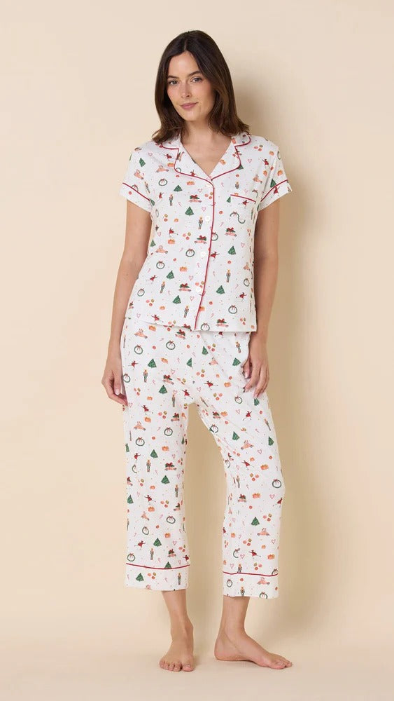 Vintage Christmas Pima Knit Capri Set