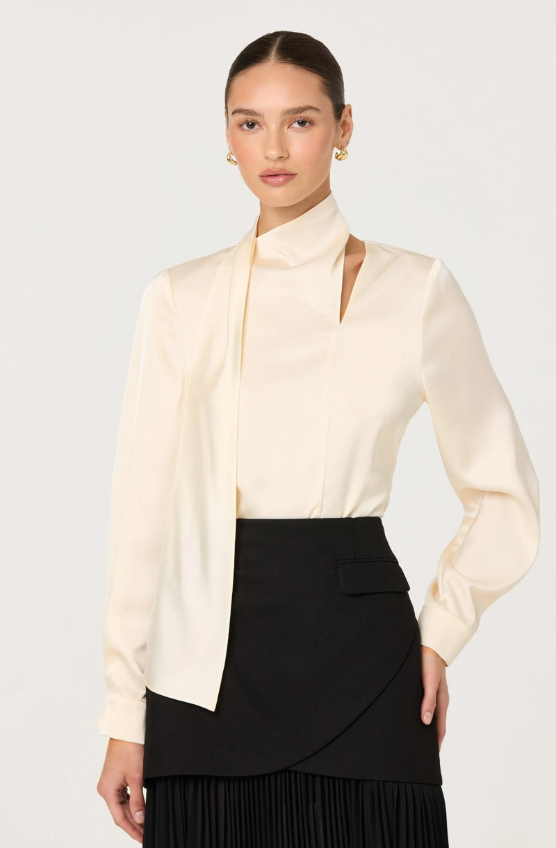 Felisita Satin Cutout Scarf Top
