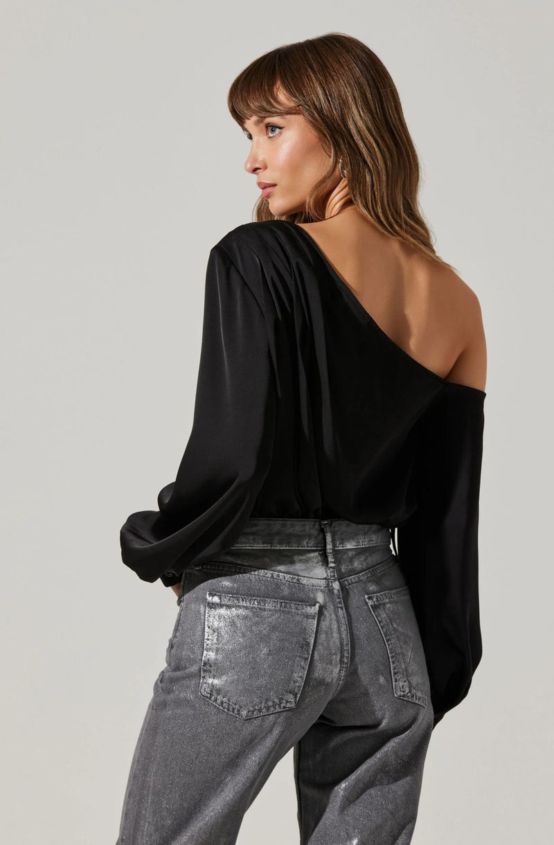 Nieves Satin One Shoulder Top