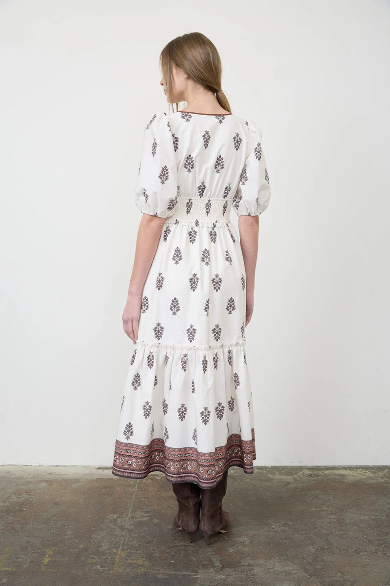 Puff Sleeve Midi Dress