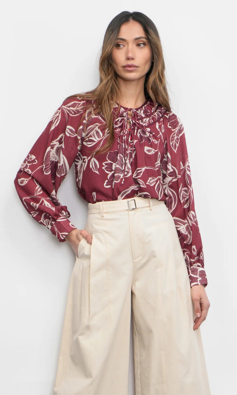 Luiza Ruched Neckline Blouse