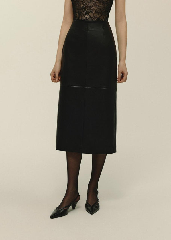 Leather Midi Skirt