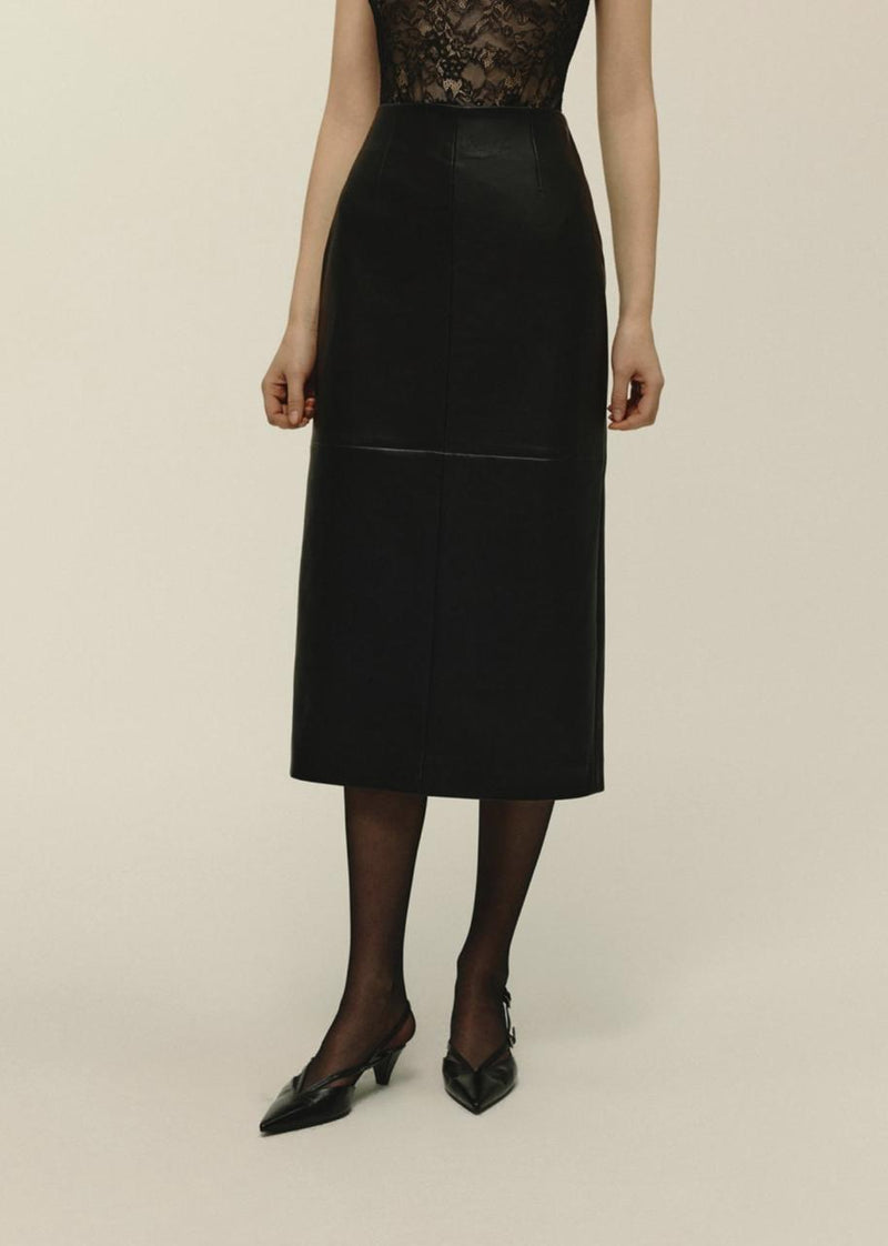 Leather Midi Skirt