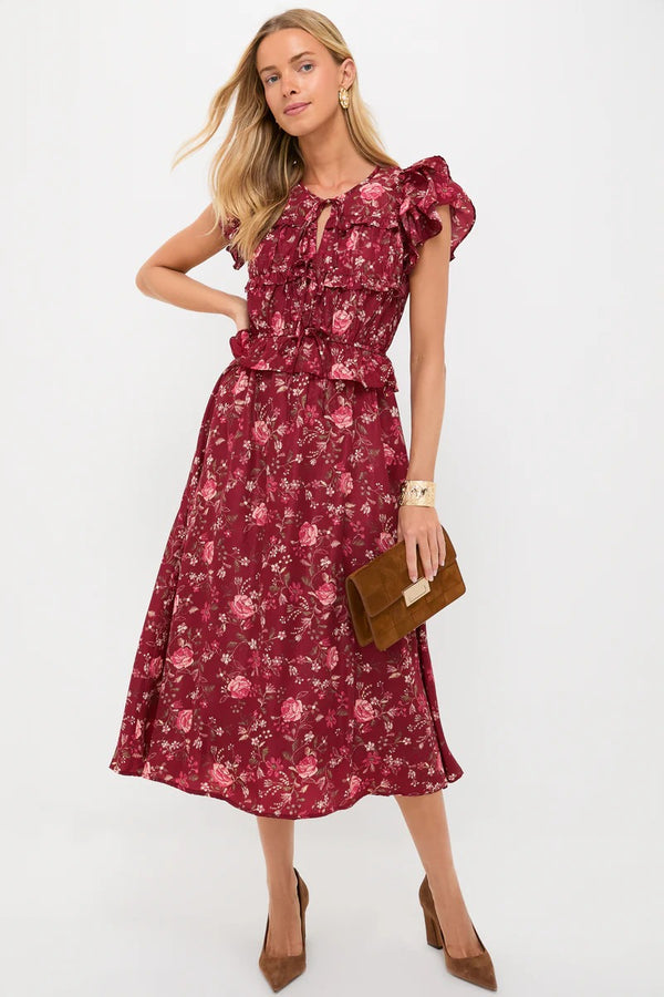 Multi Floral Midi Dress