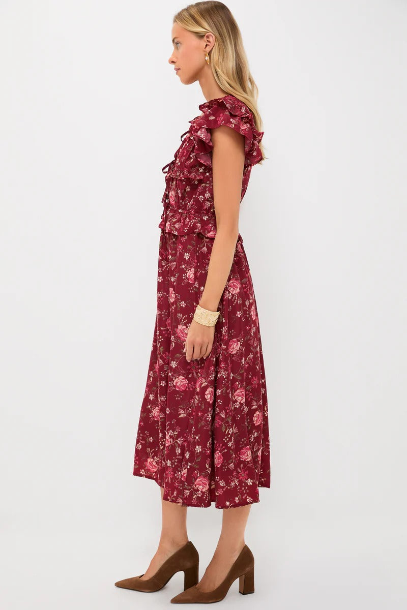 Multi Floral Midi Dress