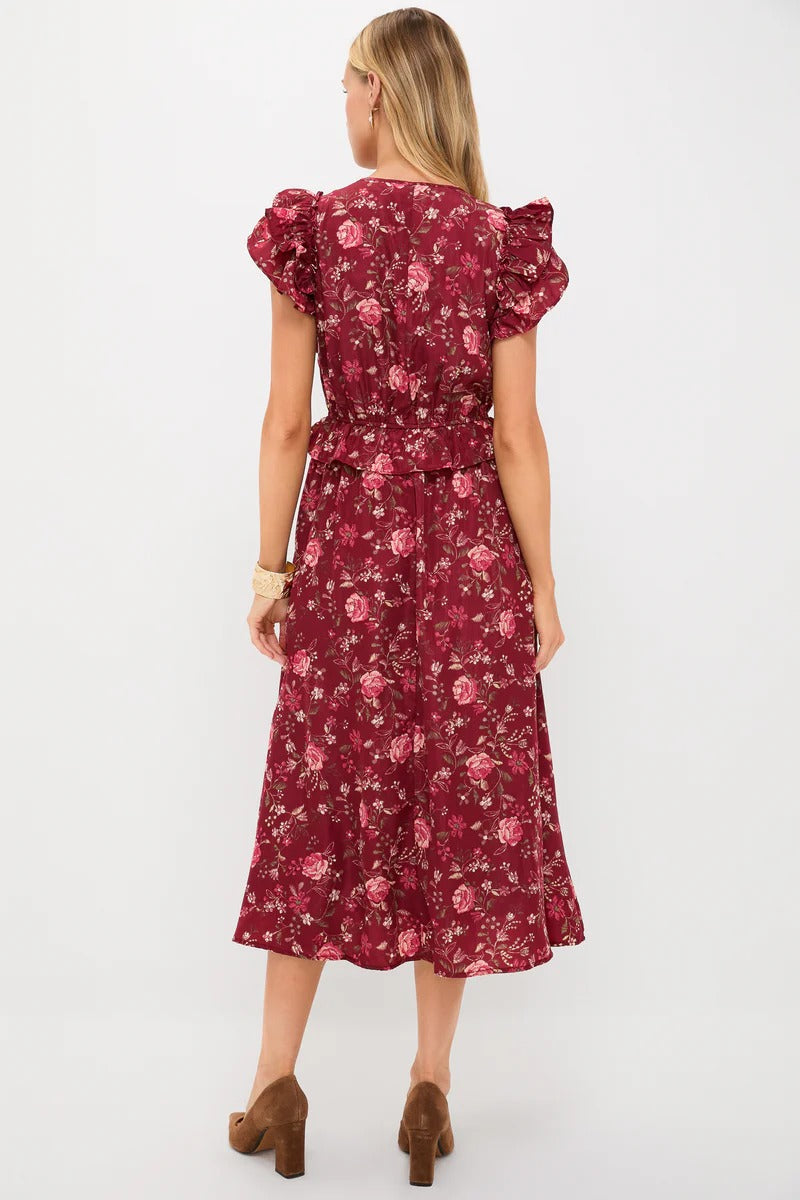 Multi Floral Midi Dress