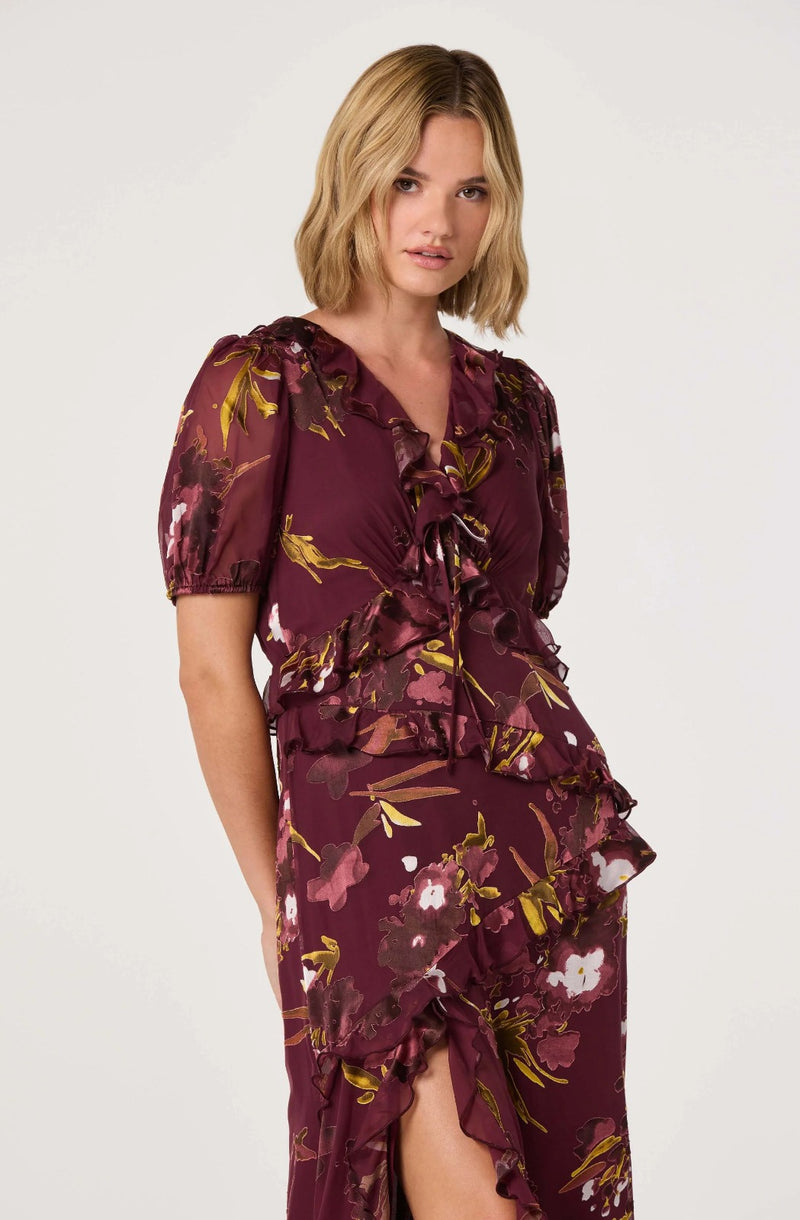 Bennet Dress Wine Floral