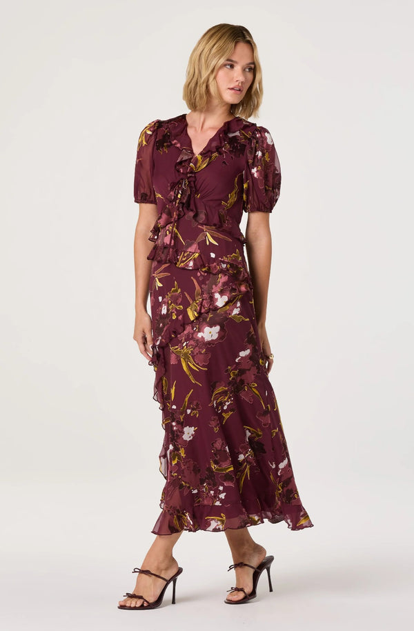 Bennet Dress Wine Floral