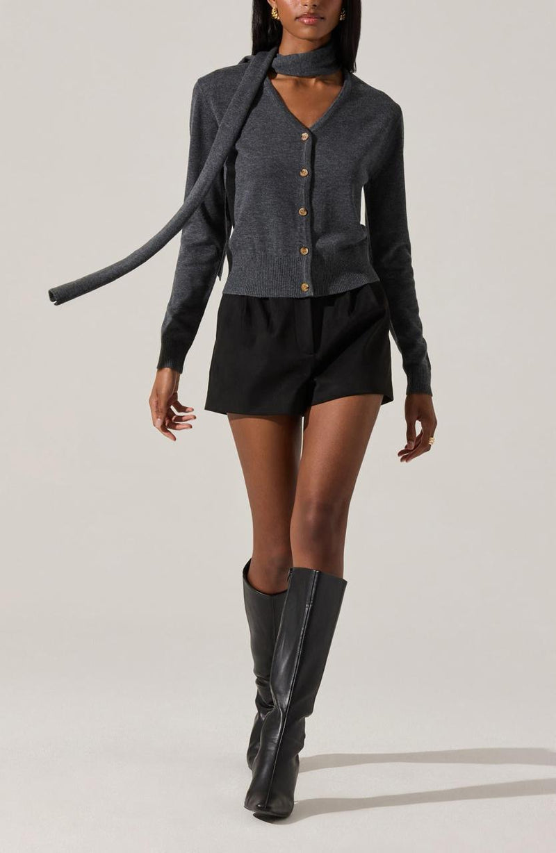 Glynne Scarf V-Neck Cardigan