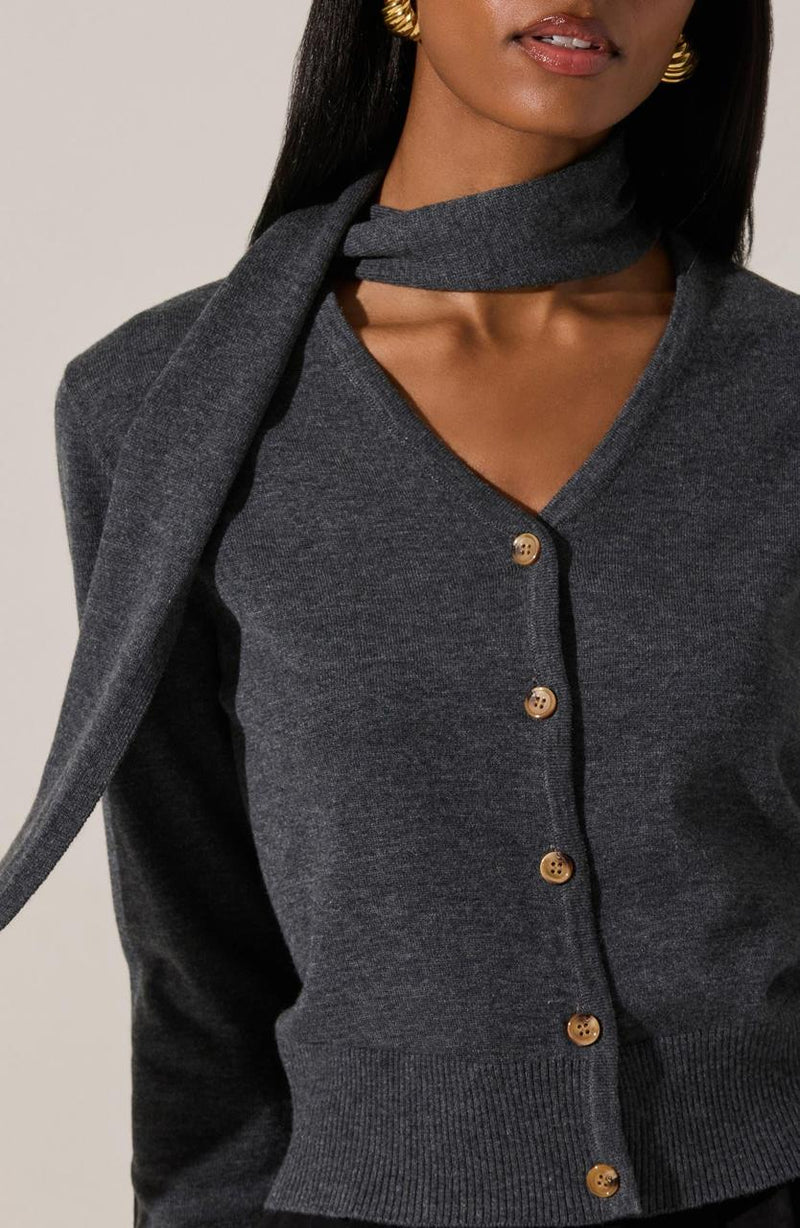 Glynne Scarf V-Neck Cardigan
