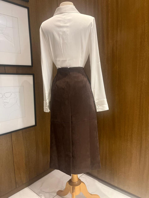 Suede Midi Skirt