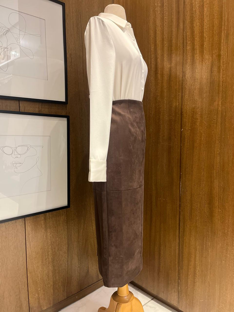 Suede Midi Skirt
