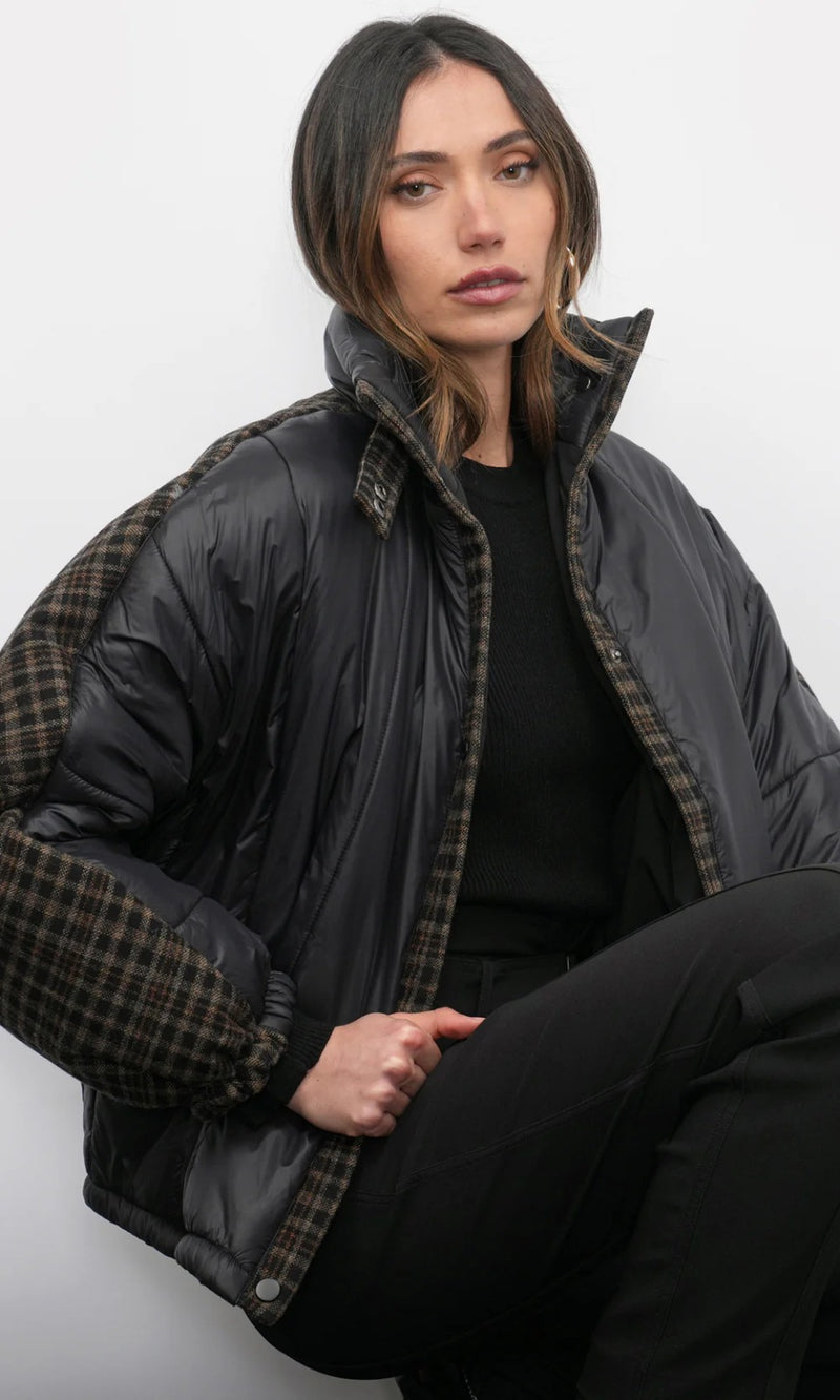 Beryl Mixed Media Quilted Puffer