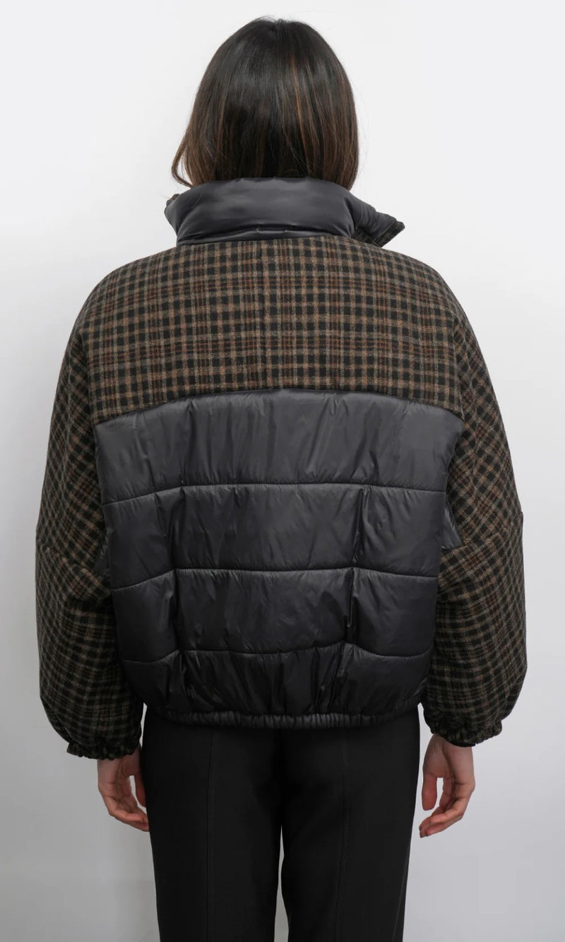 Beryl Mixed Media Quilted Puffer