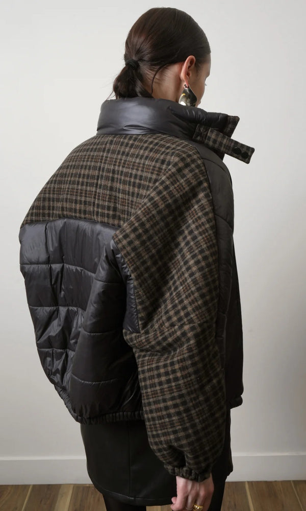 Beryl Mixed Media Quilted Puffer