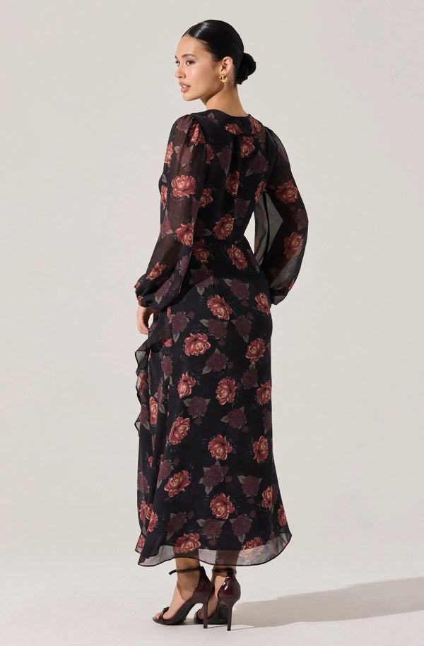 Corrina Floral Ruffle Maxi Dress