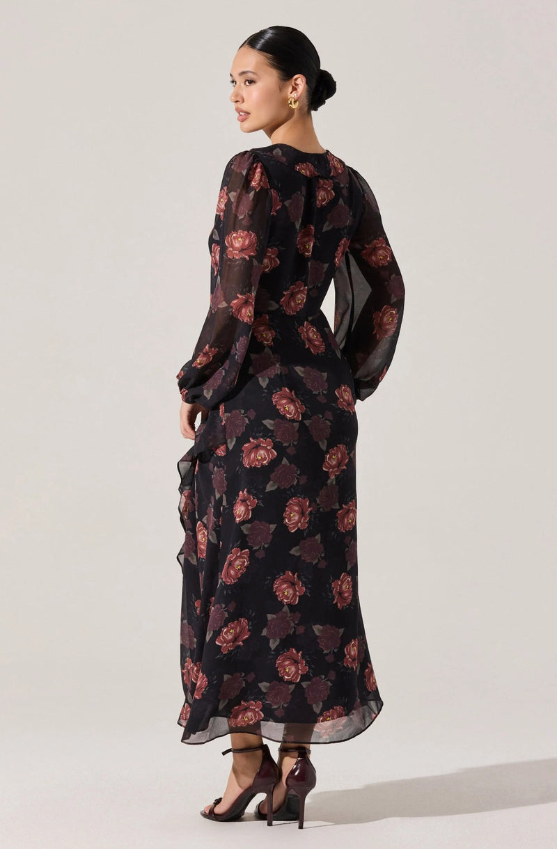 Corrina Floral Ruffle Maxi Dress