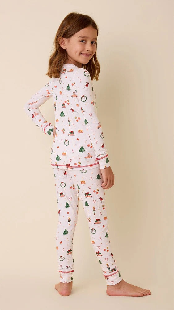 Very Vintage Christmas-Pima Knit Kids Pajama
