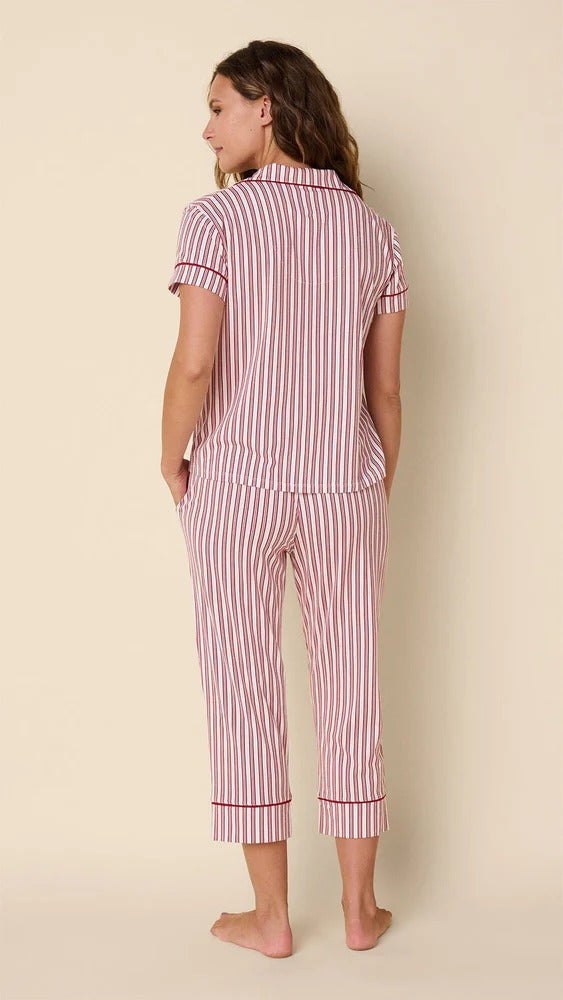 Holiday Stripe Pima Knit Capri Set