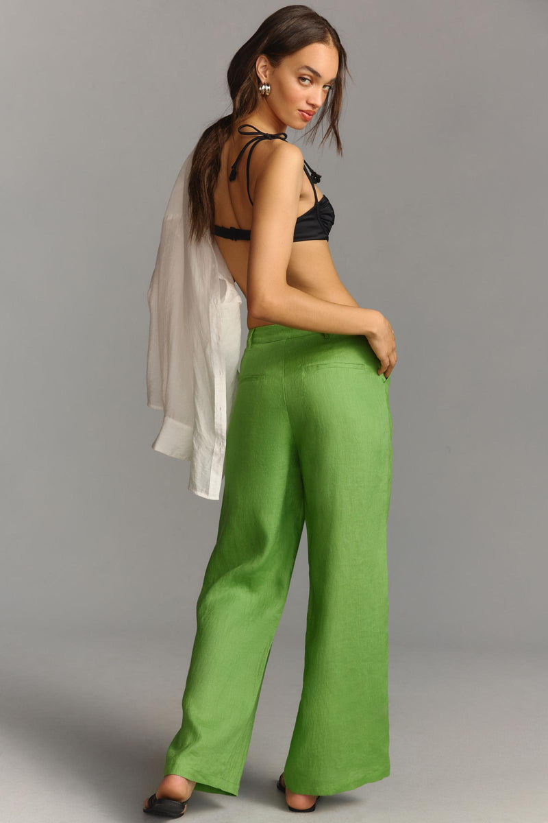 Elia Pleated Wide-Leg Pants