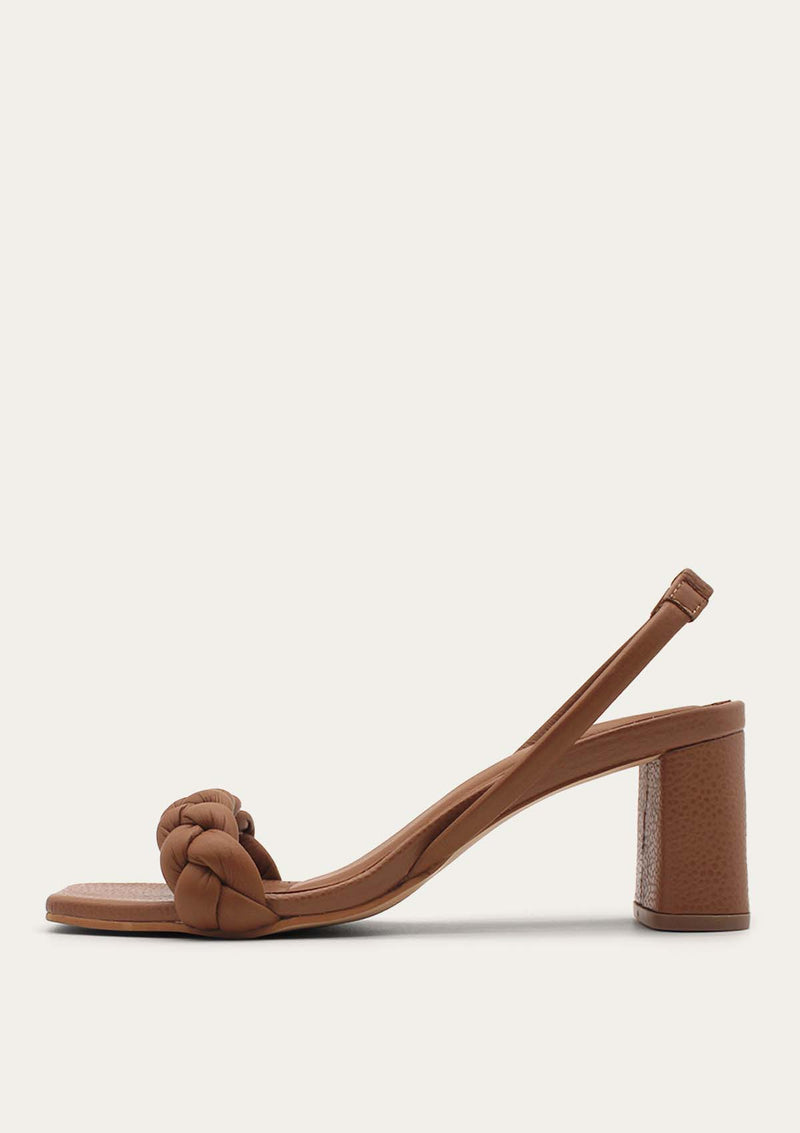 Mistico chunky braided heel - Coffee