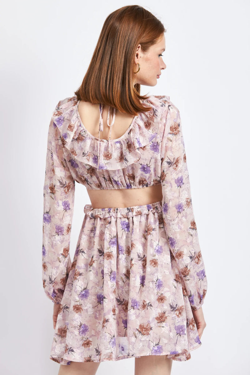 brenna mini dress Brenna Floral Mini Dress in Cream S / Cream